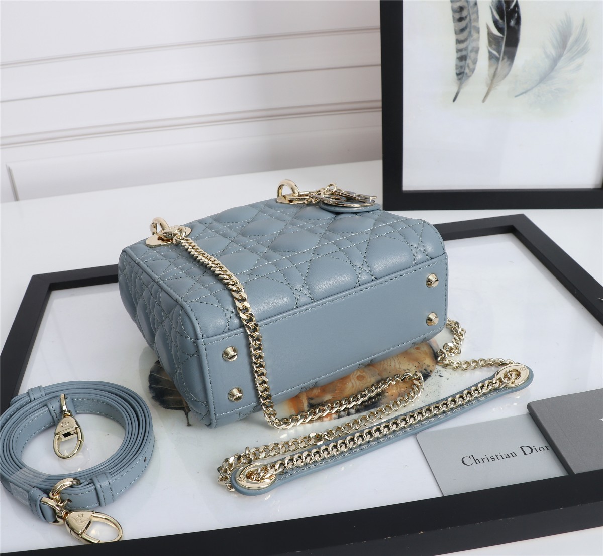 Mini Lady Dior Bag Sky Blue Cannage Lambskin